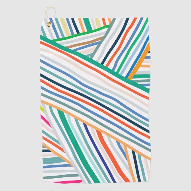 Colourful Stripes Golf Towel (Front)