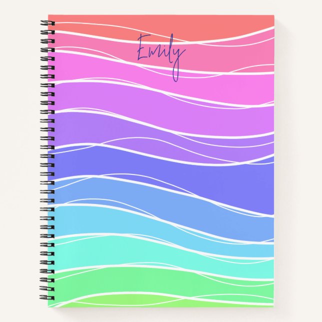 Colourful Stripes Gradient  Notebook (Front)
