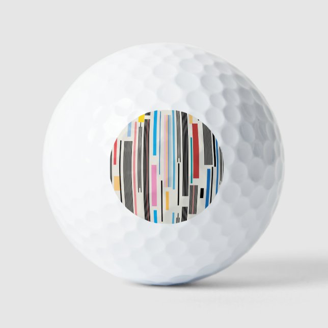 Colourful Stripes: Graphic Pattern Mix Golf Balls (Front)