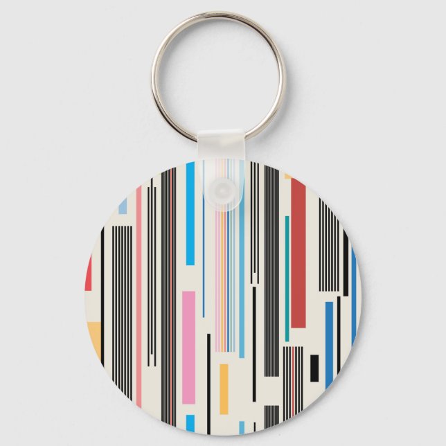 Colourful Stripes: Graphic Pattern Mix Key Ring (Front)