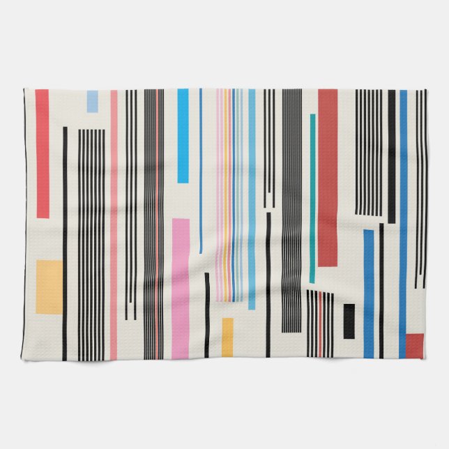 Colourful Stripes: Graphic Pattern Mix Tea Towel (Horizontal)
