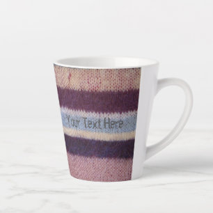 colourful stripes hand knitted pattern latte mug