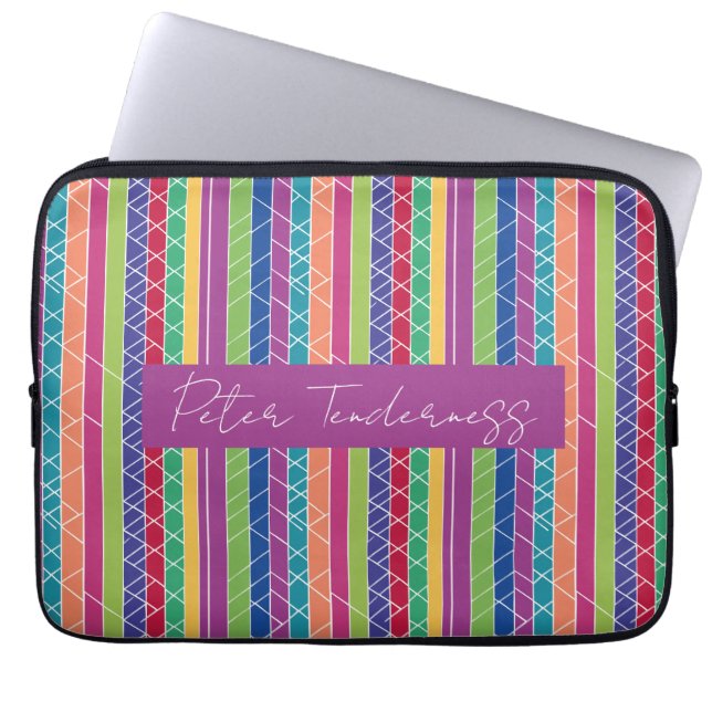 Colourful Stripes Laptop Sleeve (Front)