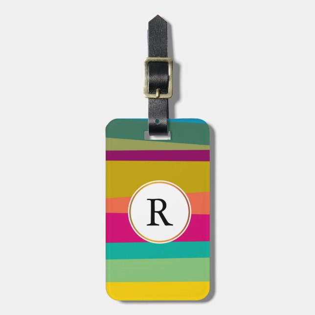 colourful stripes luggage tag (Front Vertical)