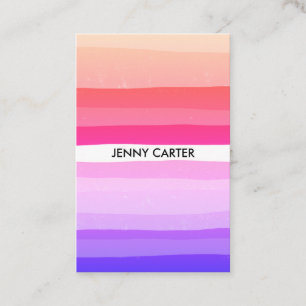 Colourful Stripes Minimalist Cool Business Card