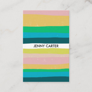 Colourful Stripes Minimalist Cool Business Card