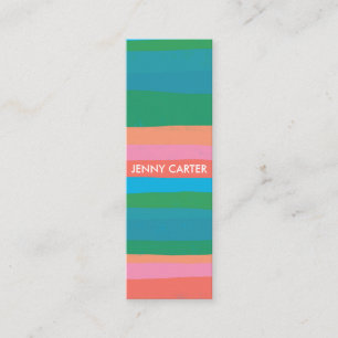 Colourful Stripes Minimalist Cool Mini Business Card