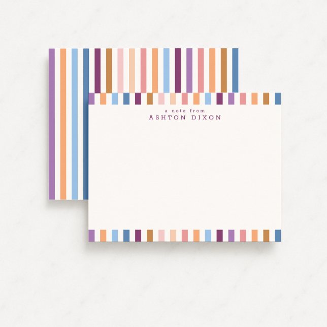 Colourful Stripes Modern Stationery Note Card (Creator Uploaded)