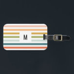 Colourful Stripes Monogram Luggage Tag<br><div class="desc">Customise your monogram with one or two initials.</div>