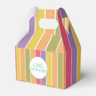 Colourful Stripes Monogram Name Favour Box