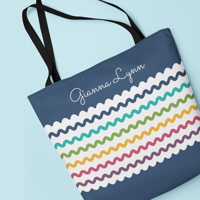 Colourful Stripes Monogram Tote Bag (Creator Uploaded)
