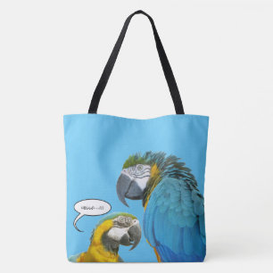Colourful Stripes Parrots Tote Bag