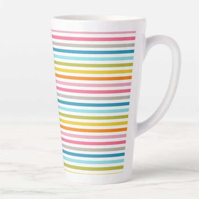 Colourful Stripes Pattern-93861 Latte Mug (Right)