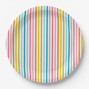 Colourful Stripes Pattern-93861 Paper Plate