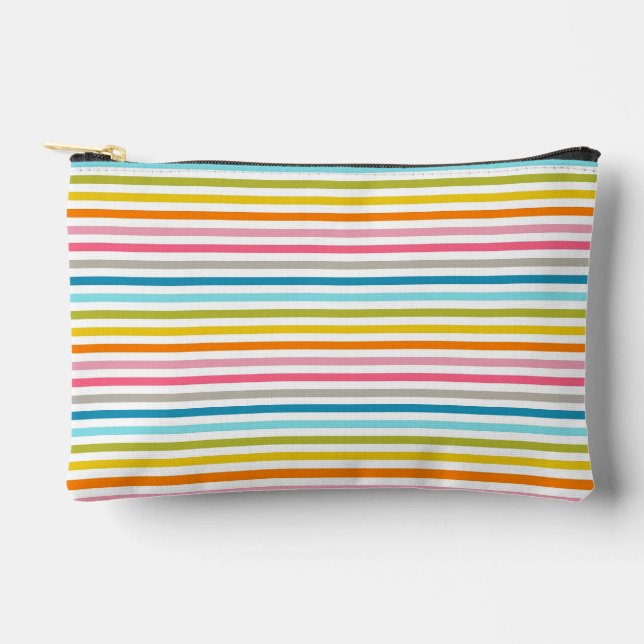 Colourful Stripes Pattern Accessory Pouch (Front)