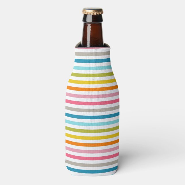 Colourful Stripes Pattern Bottle Cooler (Bottle Front)