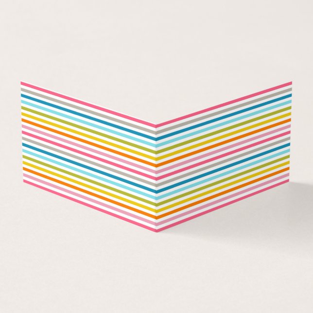 Colourful Stripes Pattern Business Card (Outside)