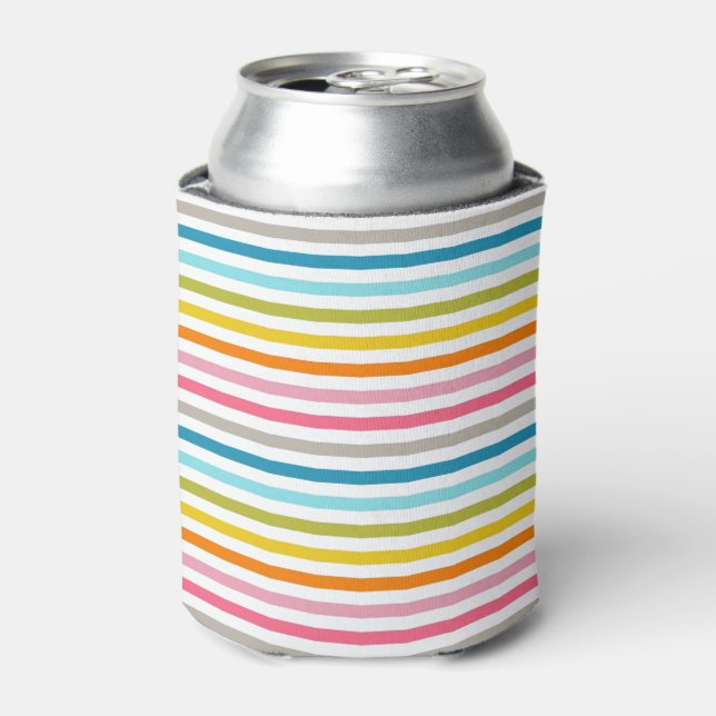 Colourful Stripes Pattern Can Cooler (Can Front)