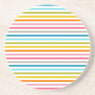 Colourful Stripes Pattern Coaster