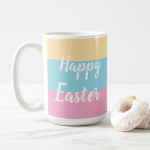 Colourful Stripes Pattern Happy Easter Flat Card Coffee Mug