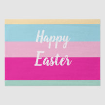 Colourful Stripes Pattern Happy Easter Flat Card