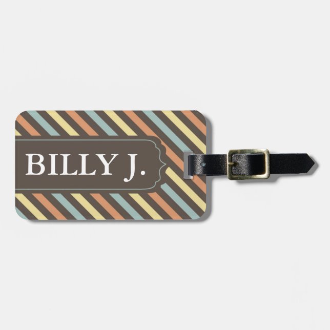 Colourful Stripes Pattern Luggage Tag (Front Horizontal)