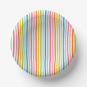 Colourful Stripes Pattern Paper Plate
