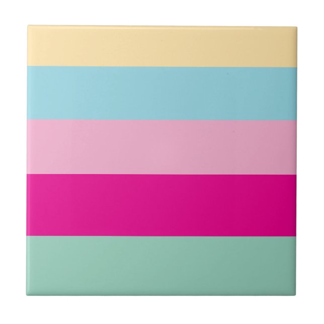 Colourful Stripes Pattern Tile (Front)