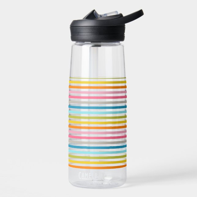 Colourful Stripes Pattern Water Bottle (Left)