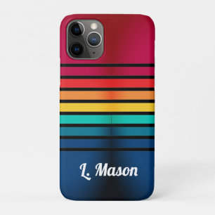 Colourful Stripes Pattern With Personalised Name Case-Mate iPhone Case