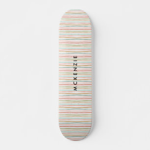 Colourful Stripes Personalised Name Skateboard