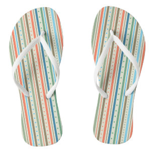 Colourful Stripes & Polka Dots Flip Flops Template