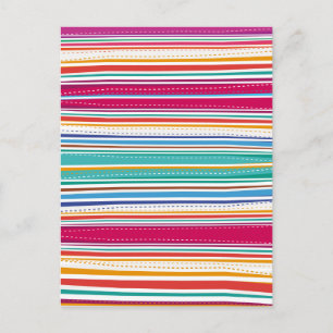 Colourful Stripes Postcard