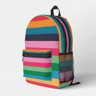 Colourful Stripes Printed Backpack