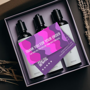 Colourful Stripes QR Code Social Media THANK YOU Business Card