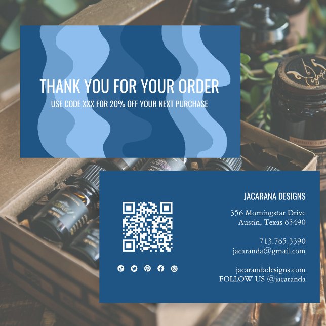 Colourful Stripes QR Code Social Media THANK YOU Business Card (Colorful Stripes QR Code Social Media THANK YOU Custom Business Card
)