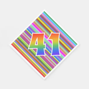 Colourful Stripes + Rainbow Pattern "41" Event # Napkin