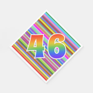 Colourful Stripes + Rainbow Pattern "46" Event # Napkin
