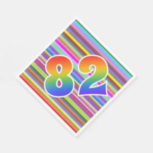 Colourful Stripes + Rainbow Pattern "82" Event # Napkin