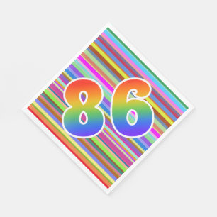 Colourful Stripes + Rainbow Pattern "86" Event # Napkin