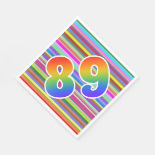 Colourful Stripes + Rainbow Pattern "89" Event # Napkin