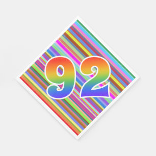Colourful Stripes + Rainbow Pattern "92" Event # Napkin