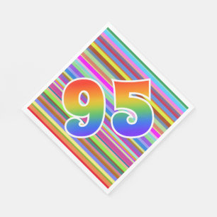 Colourful Stripes + Rainbow Pattern "95" Event # Napkin