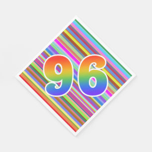 Colourful Stripes + Rainbow Pattern "96" Event # Napkin