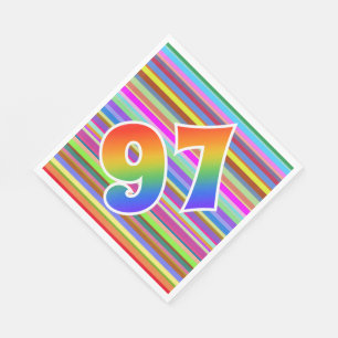 Colourful Stripes + Rainbow Pattern "97" Event # Napkin