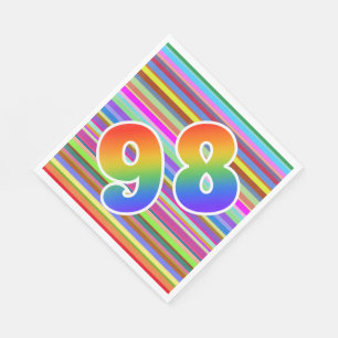 Colourful Stripes + Rainbow Pattern "98" Event # Napkin