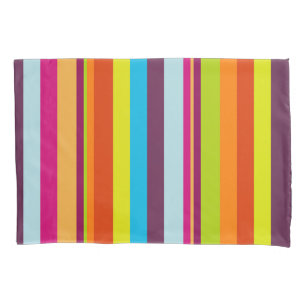 Colourful Stripes, Rainbow Stripes, Striped Patter Pillowcase