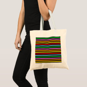 Colourful Stripes, Rainbow Stripes, Striped Patter Tote Bag