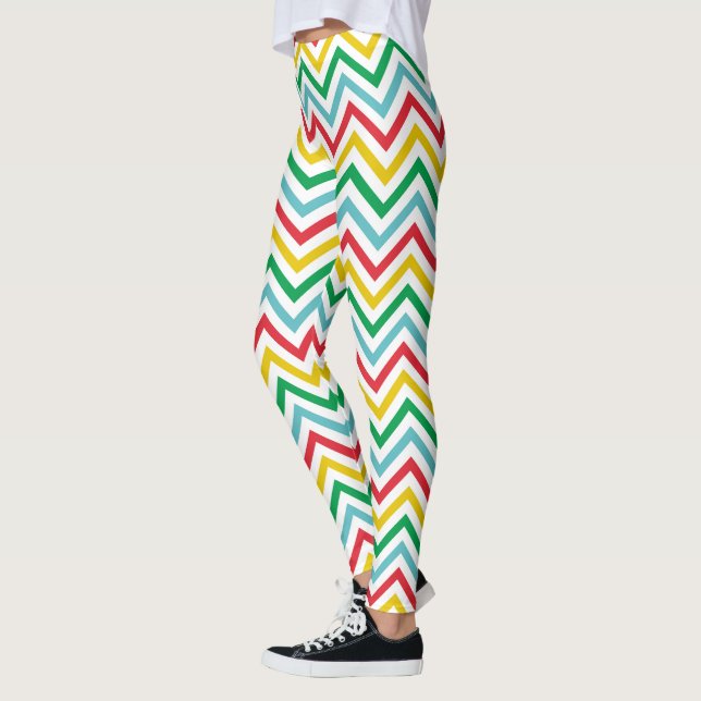 Colourful Stripes Retro Hip Stretch Leggings (Left)
