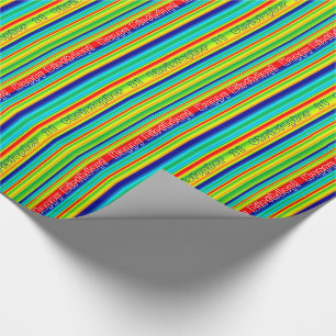 Colourful Stripes Special Birthday Monogram Wrapping Paper
